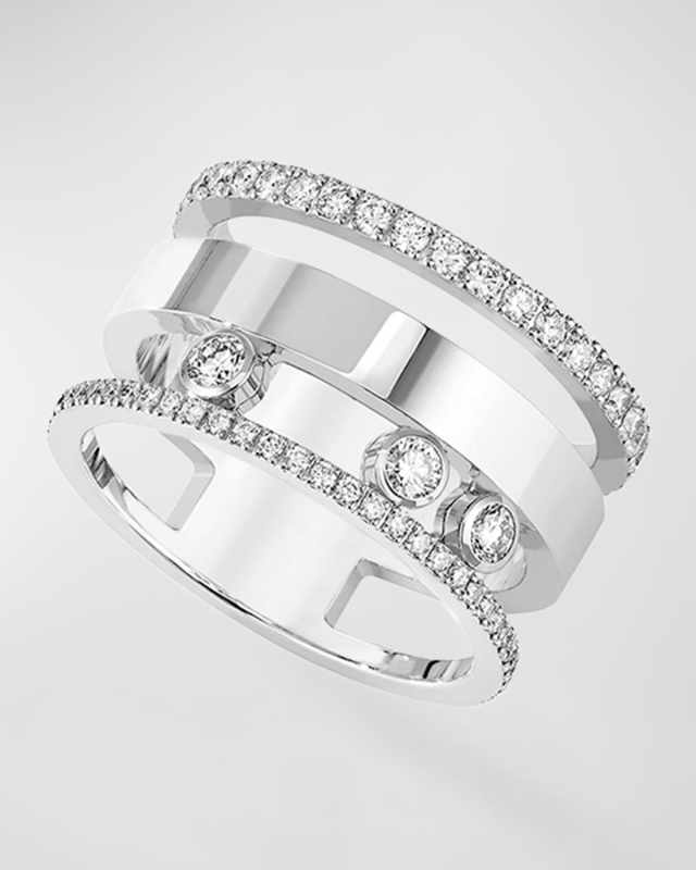 Move Romane Diamond Split-Band Ring in 18K White Gold, Size 53